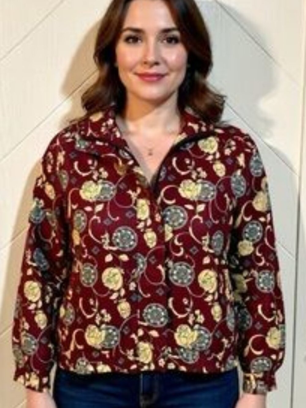 Floral Burgundy‎  Vintage Jacket